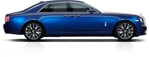 Blue Rolls Royce Side View PNG Image