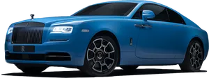 Blue Rolls Royce Wraith Side View PNG Image