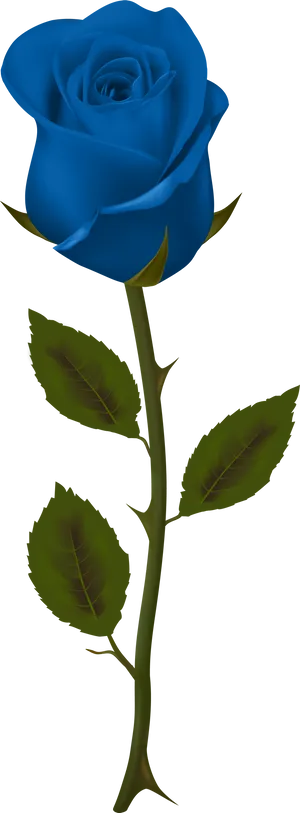 Blue Rose Single Stem Graphic PNG Image