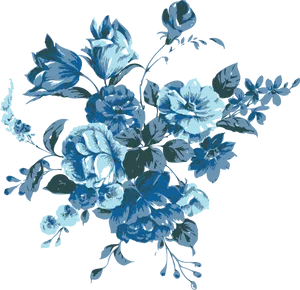 Blue Rose Vector Illustration PNG Image