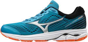 Blue Running Shoe Side View PNG Image