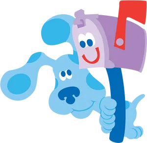 Blue's Clues Blue And Mailbox Illustration PNG Image