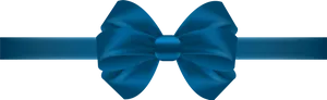 Blue Satin Bow Tie PNG Image