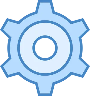 Blue Settings Gear Icon PNG Image