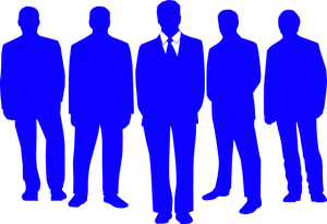 Blue Silhouette Business Team PNG Image