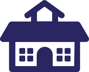 Blue Silhouette House Icon PNG Image