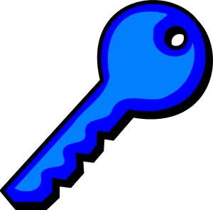 Blue Silhouette Key Graphic PNG Image