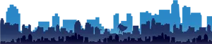 Blue Silhouette Skyline PNG Image