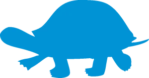 Blue Silhouette Tortoise PNG Image