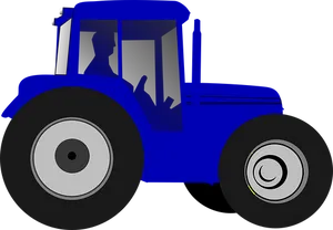 Blue Silhouette Tractor Graphic PNG Image