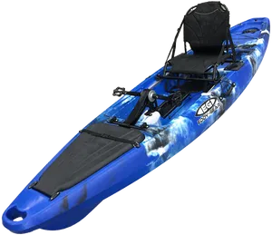 Blue Sit On Top Fishing Kayak PNG Image