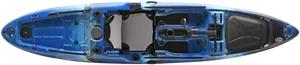 Blue Sit On Top Kayak Top View PNG