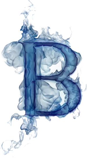 Blue Smoke Letter B Art PNG Image