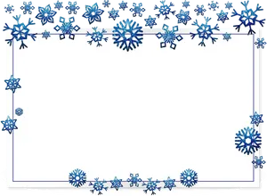 Blue Snowflake Christmas Frame PNG Image