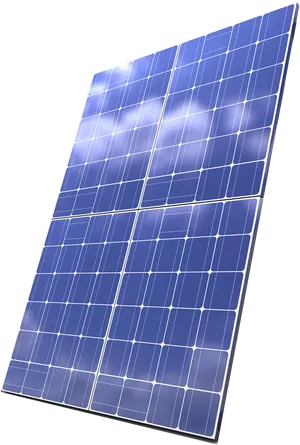 Blue Solar Panel Angled View.png PNG Image