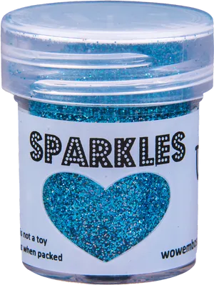 Blue Sparkles Glitter Jar PNG Image