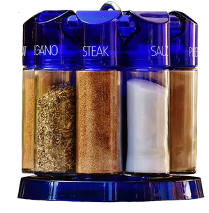 Blue Spice Rack Selection PNG Image