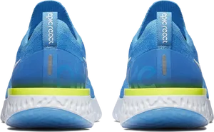 Blue Sport Shoes Rear View PNG Image