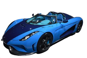 Blue Sports Car Black Background PNG Image