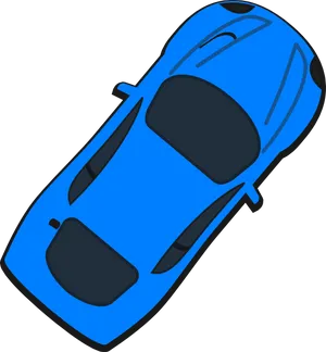 Blue Sports Car Top View PNG Image