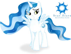 Blue Star Flare Animated Character PNG Image