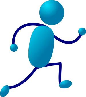 Blue Stickman Graphic PNG Image