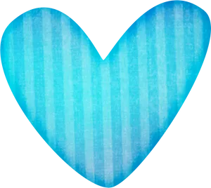 Blue Striped Heart Graphic PNG Image