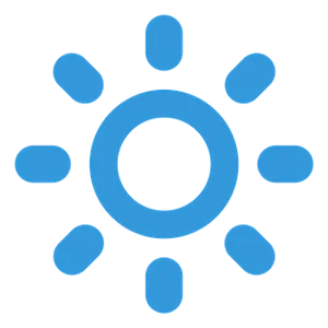 Blue Sun Icon Black Background PNG Image