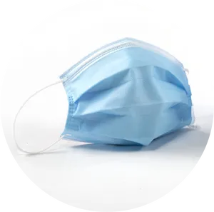 Blue Surgical Mask Side View PNG Image