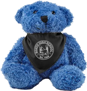 Blue Teddy Bearwith School Bandana PNG Image