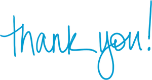 Blue Thank You Calligraphy PNG Image