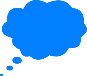 Blue Thinking Bubble Graphic PNG Image