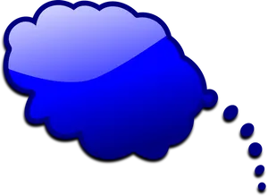 Blue Thought Bubble Graphic PNG