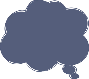 Blue Thought Bubble Graphic PNG