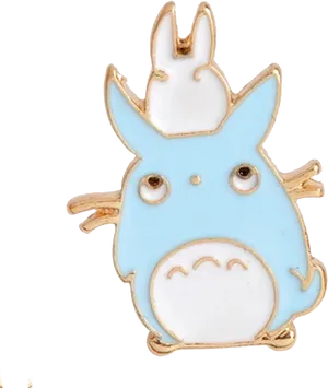 Blue Totoro Enamel Pin PNG Image