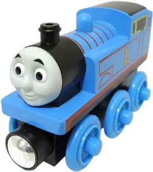 Blue Toy Train Character PNG Image