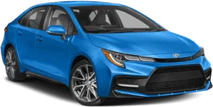 Blue Toyota Corolla Sedan Profile View PNG Image