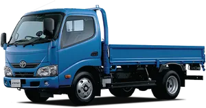 Blue_ Toyota_ Dyna_ Lorry_ Side_ View PNG Image