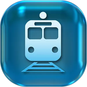 Blue Train Icon PNG Image