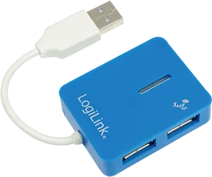 Blue U S B Hub Device PNG Image