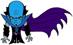 Blue Vampire Cartoon Character PNG Image