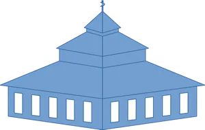 Blue Vector Masjid Illustration PNG Image