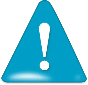 Blue Warning Sign Exclamation Point PNG Image