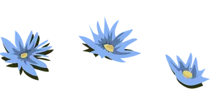 Blue Water Lilies Illustration PNG Image