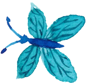 Blue Watercolor Butterfly Artwork PNG Image