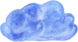 Blue Watercolor Cloud PNG Image