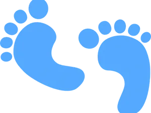 Blue Watercolor Footprints Graphic PNG Image