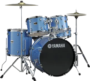 Blue Yamaha Drum Set PNG Image