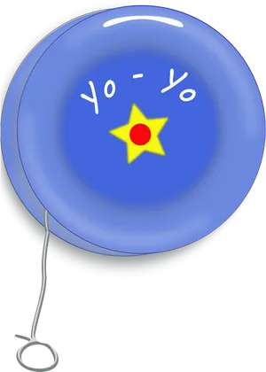 Blue Yoyowith Star Design PNG Image