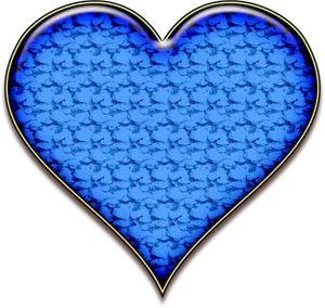 Blue3 D Heart Pattern PNG Image